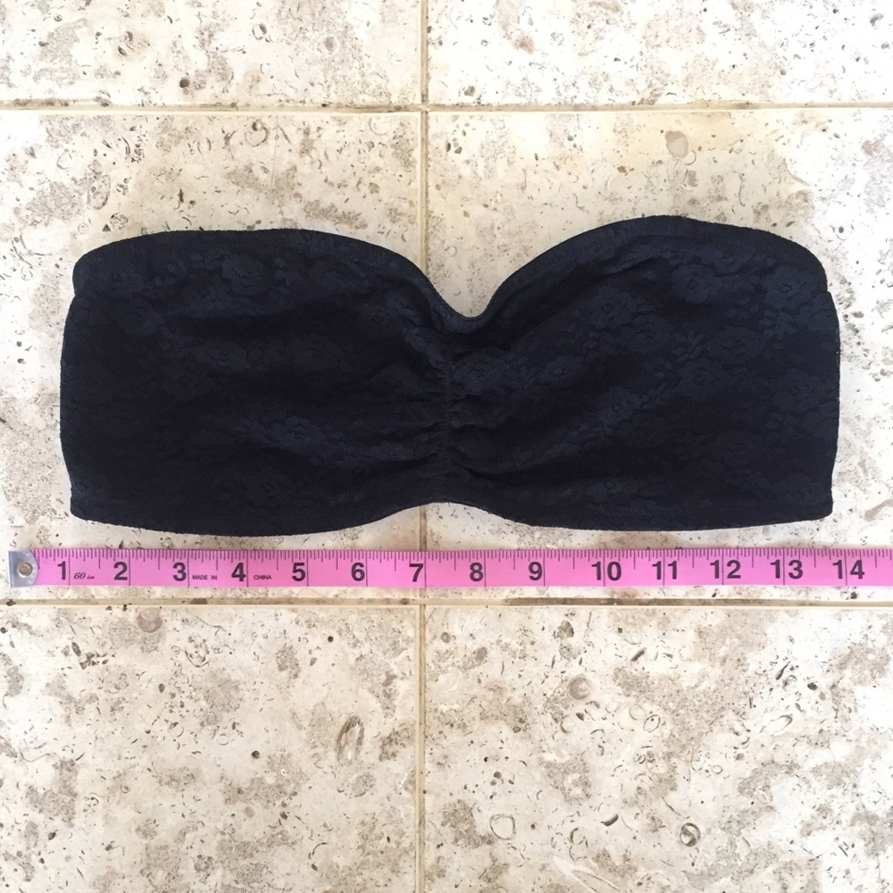 PINK Victoria’s Secret black lace bandeau (NWOT)